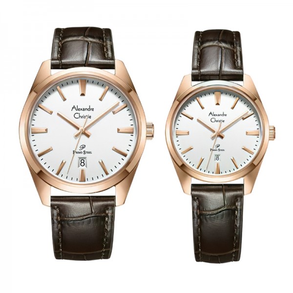 Alexandre Christie AC 1035 Rosegold White Couple